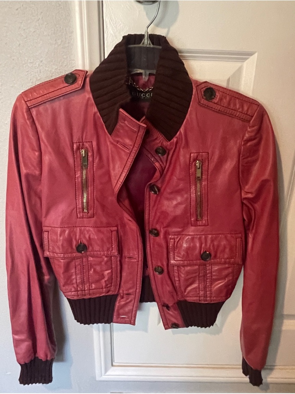 RARE ICONIC VINTAGE GUCCI BOMBER JACKET MADONNA PINK SZ 40 IT COACHELLA WOW! - Picture 10 of 10